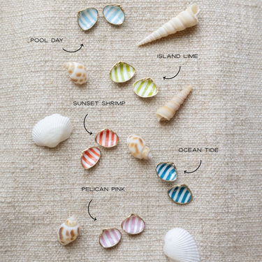 Cabana Stripe Shell Studs